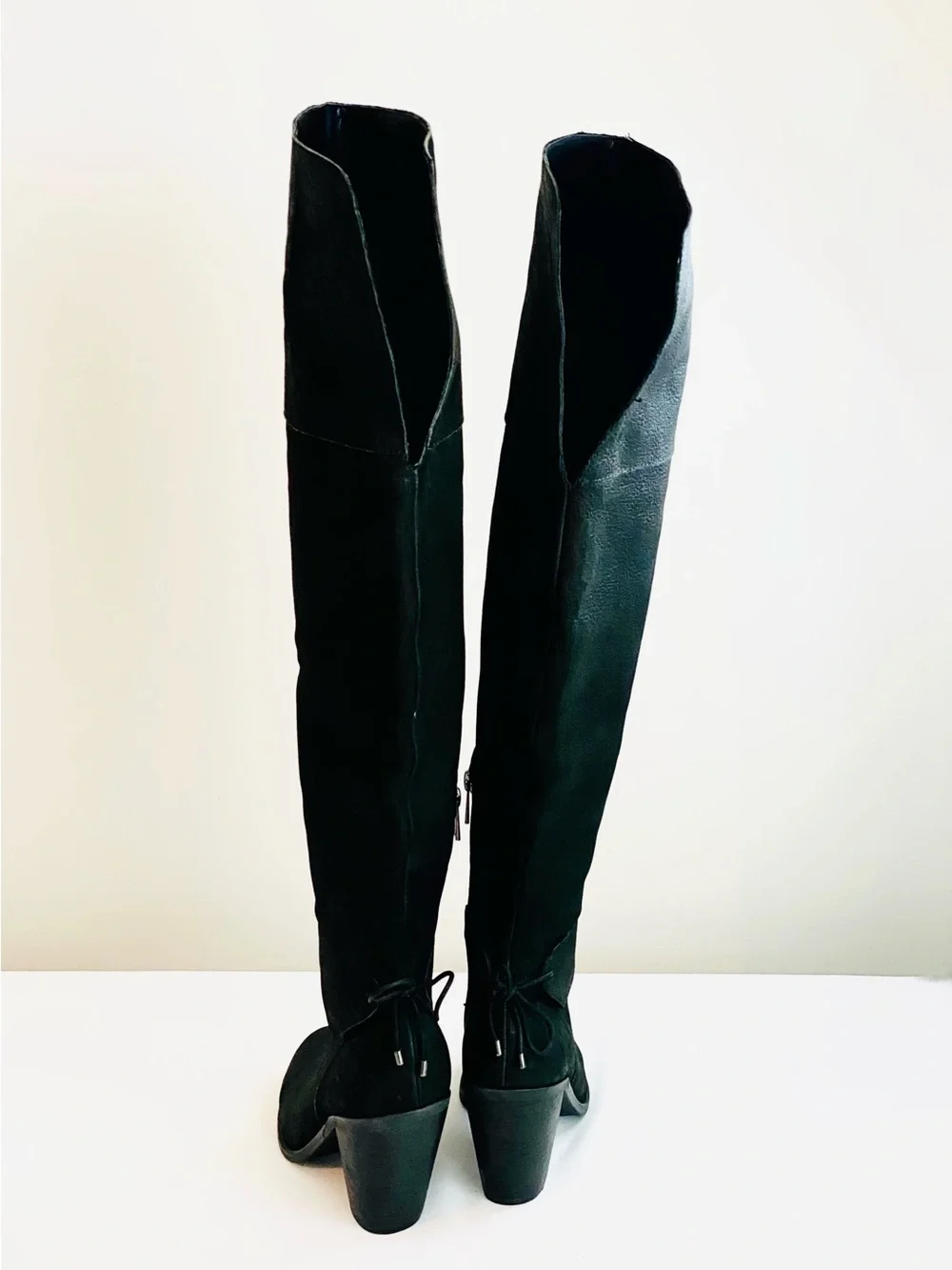 Black Leather Suede Over the Knee Boots Size 9 New Jessica Simpson Cassina